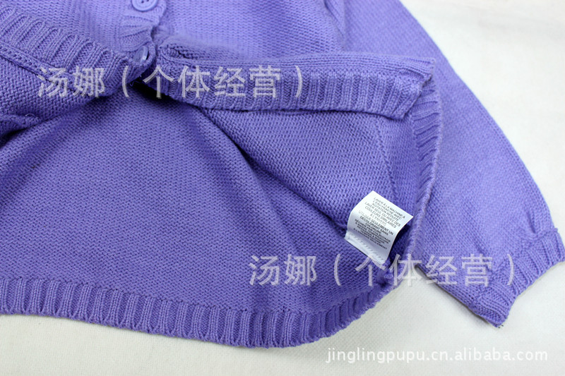 原单PLACE 幼女童紫色毛线小外套 毛衣<em>开衫半</em>