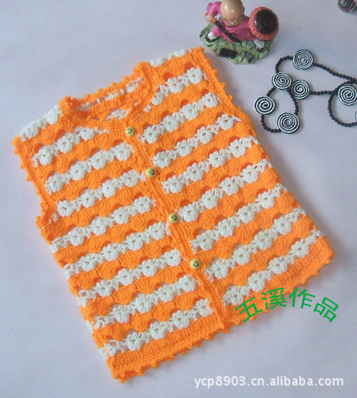 厂家直销 自主设计 纯手工<em>编织宝宝</em>儿童背心马