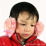 efashionfur【厂家直销】保暖心形四面毛皮草兔毛耳包耳套