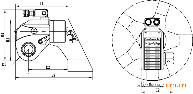 WREN雷恩直销MXTA液压扳手|扭力扳手|力矩扳手|液压扭矩扳手尺寸图