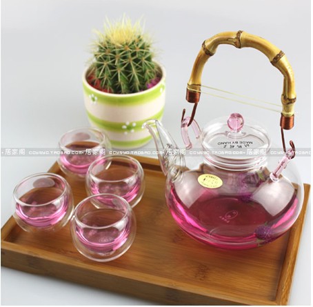 耐热玻璃茶具套组适用于泡制红茶緑茶普洱茶等