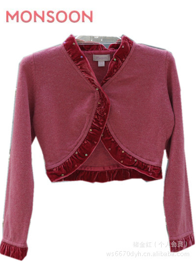 童<em>针织</em>衫-外贸原单英国大牌女童长袖<em>开衫针织</em>