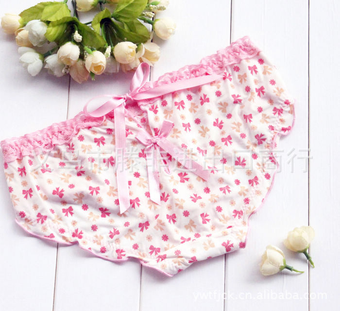 【批发韩版荷叶边加蕾丝花边女式<em>内裤</em>,4017#