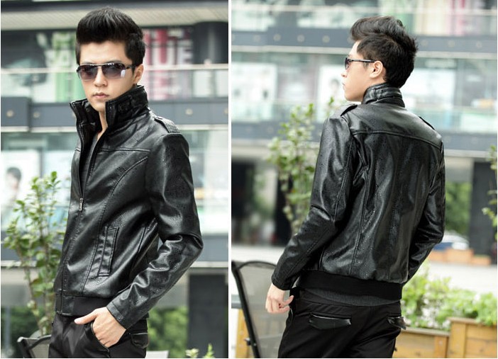 11新款韩版 潮流必备 男款个性皮衣 立领<em>男士</em>皮