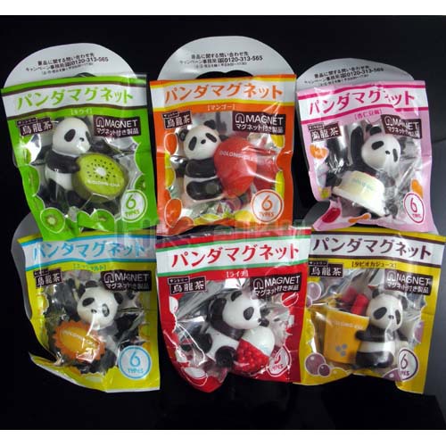 乌龙茶熊猫 (6款)抱水果 食物 冰箱贴图片,乌龙