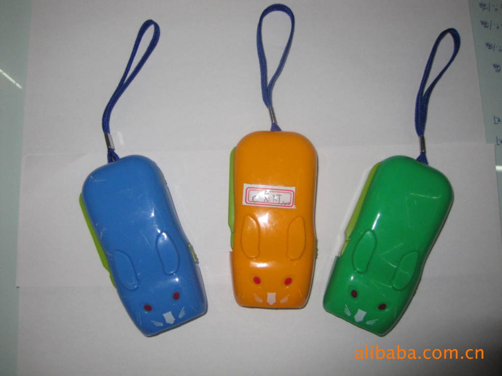 【LED小兔崽手压式双灯手电筒省电环保电筒、