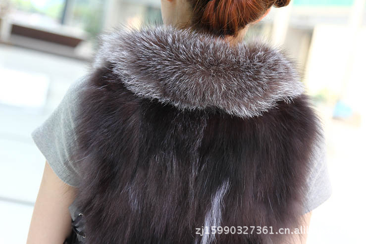 【2011新款皮草银狐青果<em>领带</em>皮<em>马甲</em>皮草背心