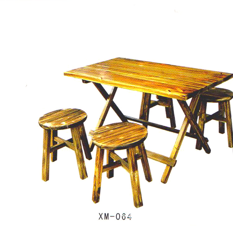 火烧木系列XM-064餐桌椅重庆鑫茂教学设备有