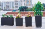 兴达户外家具/厂家直接制作户外编藤花箱/编藤花盆/实木花箱/陶罐