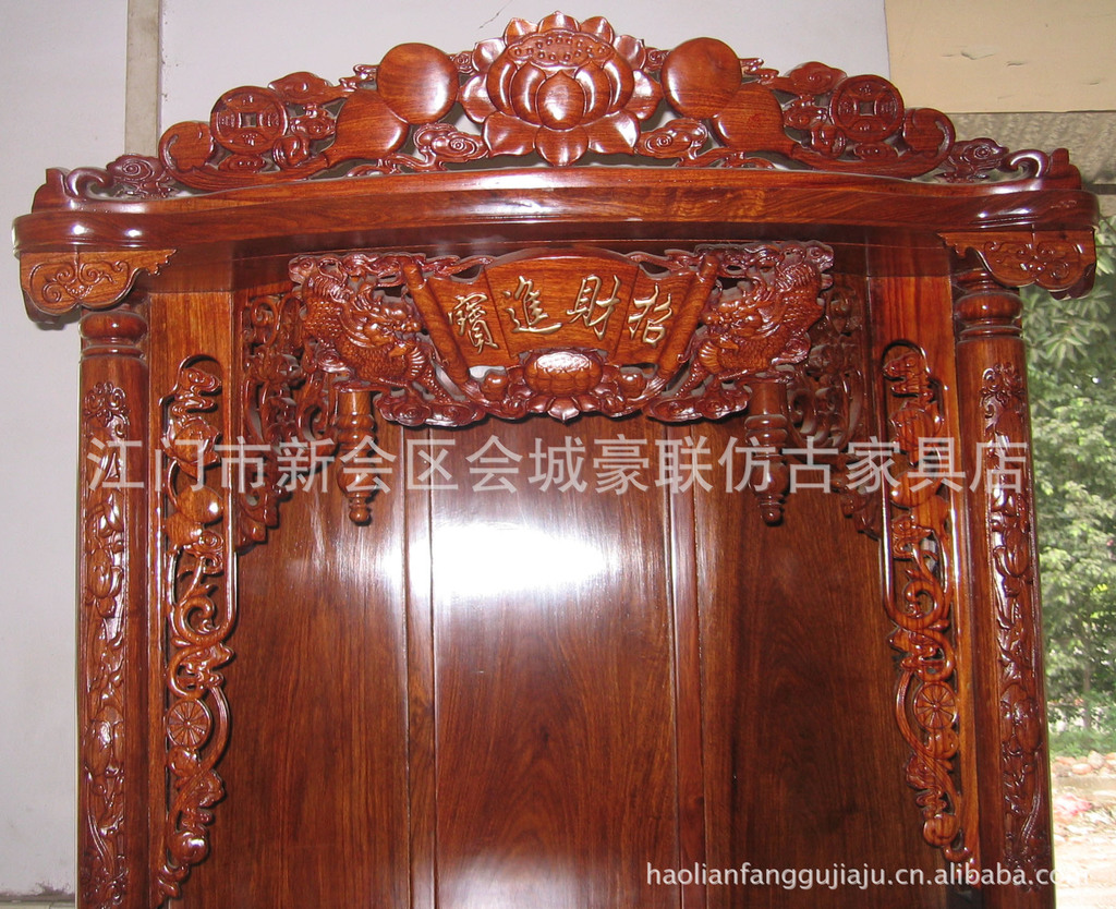 【豪联仿古红木家具黄花非洲梨木家具佛柜神佛龛庭范家豪图片