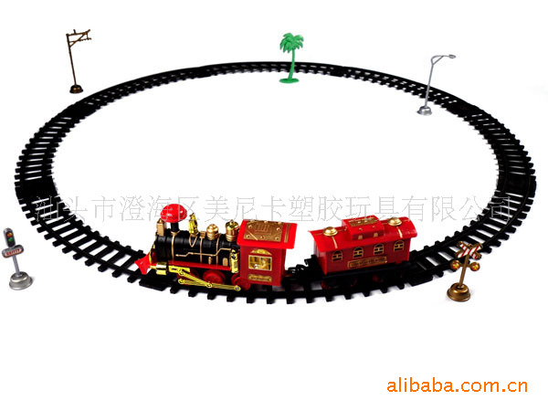 【模型玩具 电动轨道火车 一节车箱红色蒸气火