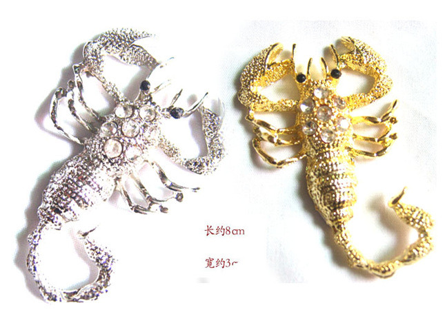 银色,立体带钻蝎子金属车贴,金属车贴,3M双面胶04-1C209