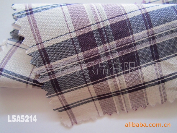 LSA5214丝绵格面料30%丝70%棉12mm114cm