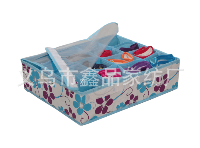 【覆膜无纺布<em>制作</em>的大号多用<em>文胸</em>盒,<em>收纳盒</em>,厂
