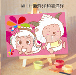 M063懒羊羊和喜羊羊 10*15diy迷你数字油画 色彩空间 义乌批发
