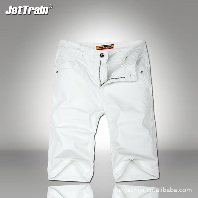 2012韩版修身水磨白色<em>牛仔裤</em> <em>牛仔裤男短裤</em>中