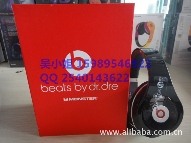 【魔声紫色录音师耳机 monster 头戴式耳麦 高