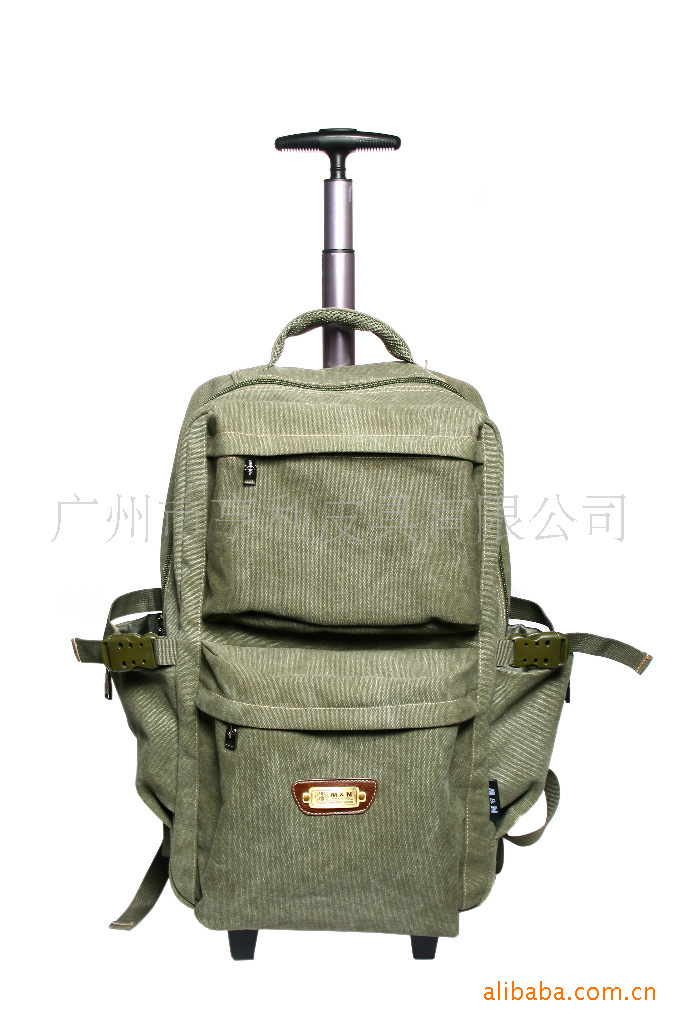 广州厂家直供优质帆布拉杆包休闲时尚双肩旅行包日用旅行包包