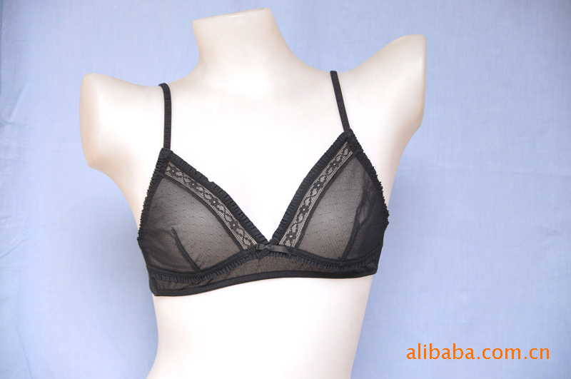 服装加工-出口外贸大小码罩杯高档全透明钻石网