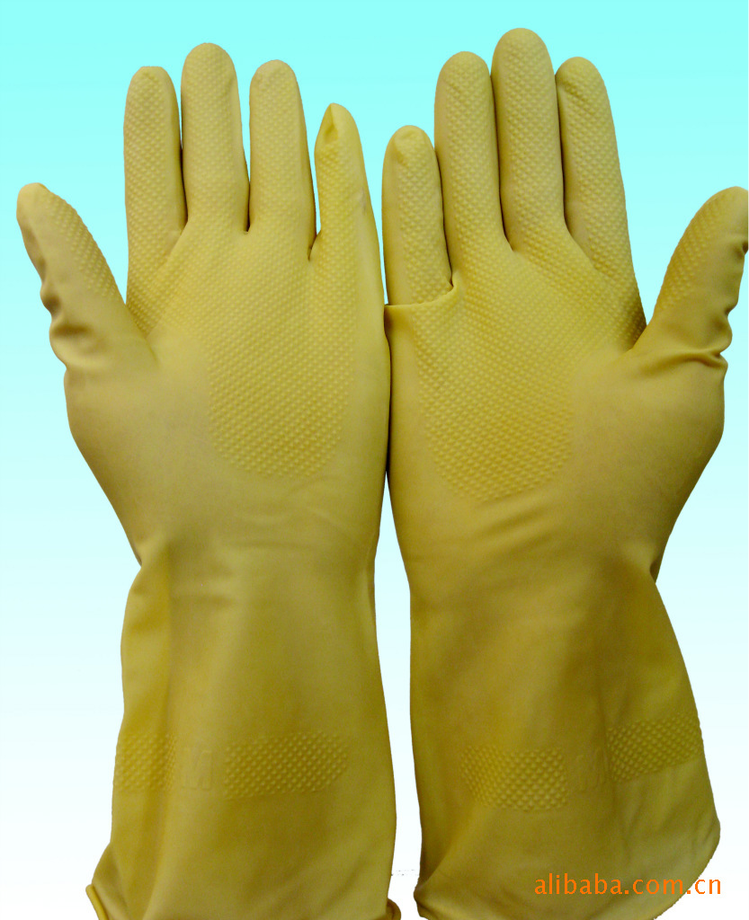 厂家直销、牵牛花防酸碱乳胶手套LSM号长度