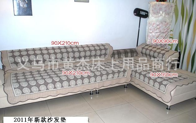 厂家直销绗缝工艺全棉精品沙发垫(YFB1087绿