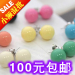 E241厂家直供饰品批发韩版饰品货绿色糖果耳钉批发
