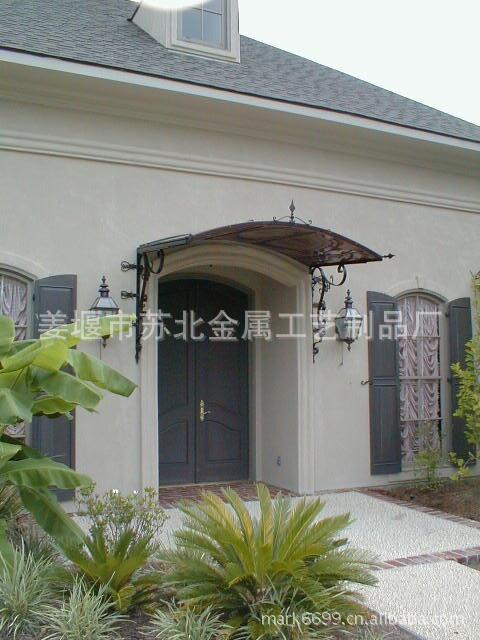 【苏北出口精品】欧式别墅锻造铁艺雨棚 铁艺阳篷 铁工艺遮阳雨棚图片