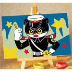达凡奇数字油画厂家 数字油画批发代理加盟diy手绘黑猫警长10*15