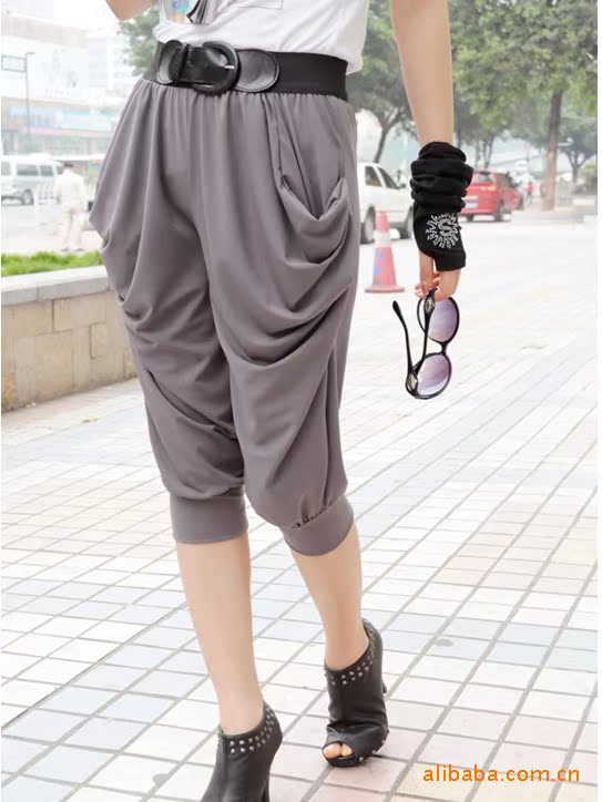 批发韩版女装 女裤 时尚<em>休闲淑女</em>七分裤 百搭哈