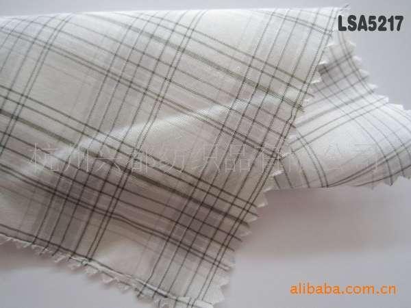 LSA5217格子丝棉绸面料40%丝60%棉9.5mm140cm