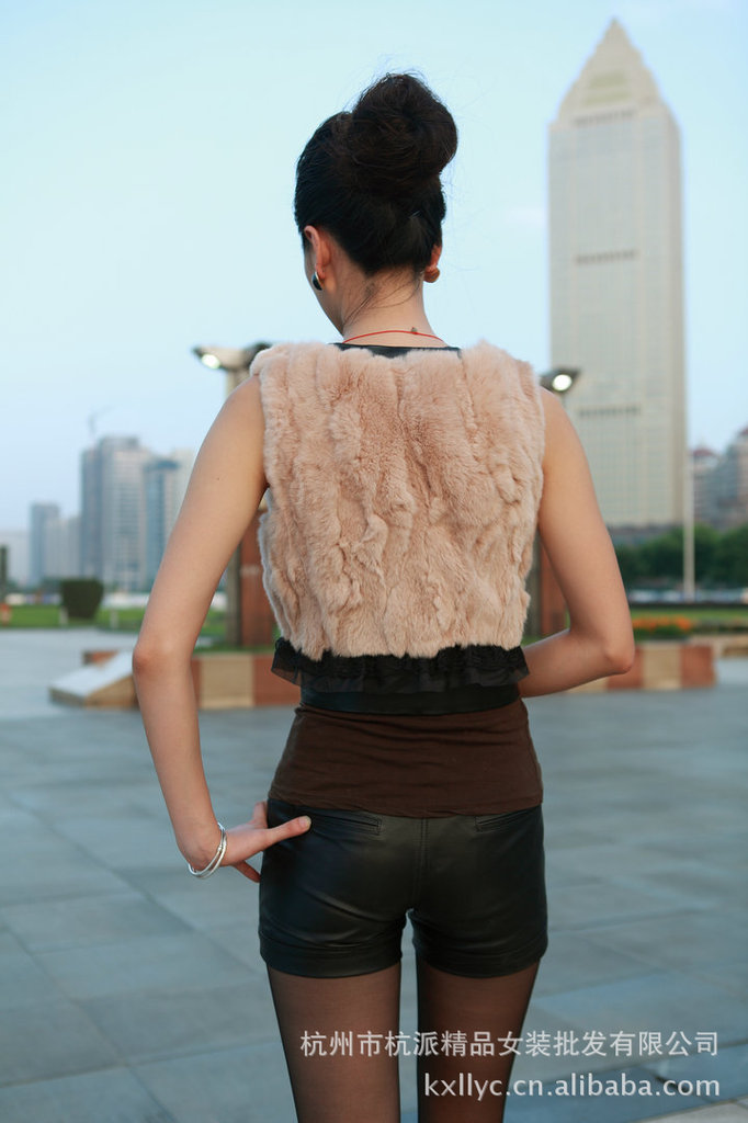 011新款女装皮草 獭兔毛皮草 进口PV<em>皮马甲</em>】