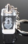 厂家自己生产水晶工艺、激光内雕钥匙扣、花样多样、来样订做