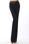 DN003014新品 高端女式加长高腰微喇韩版女式牛仔裤批发款号1208#