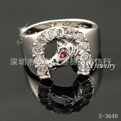 式外贸首饰s-3640 925纯银镶锆石生肖<em>动物马</em>造