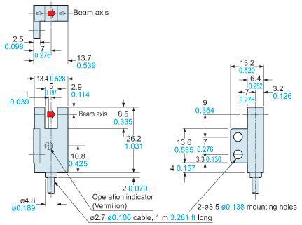 【全新神视(SUNX)U槽形带线光电开关PM-R4