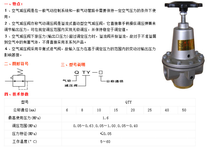 qty系列空气减压阀 qty-15qty-20.qty-25.qty-40qty-50