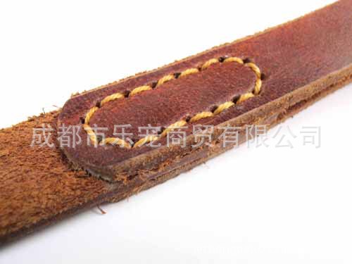 【环宇007宠物牵引绳大型犬纯牛皮长短两用加