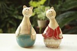 陶瓷对猫摆设工艺品5621
