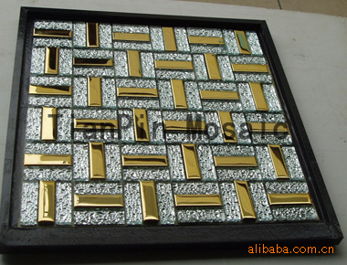 1平方起批现货热销水晶玻璃马赛克 银镜拼银钻
