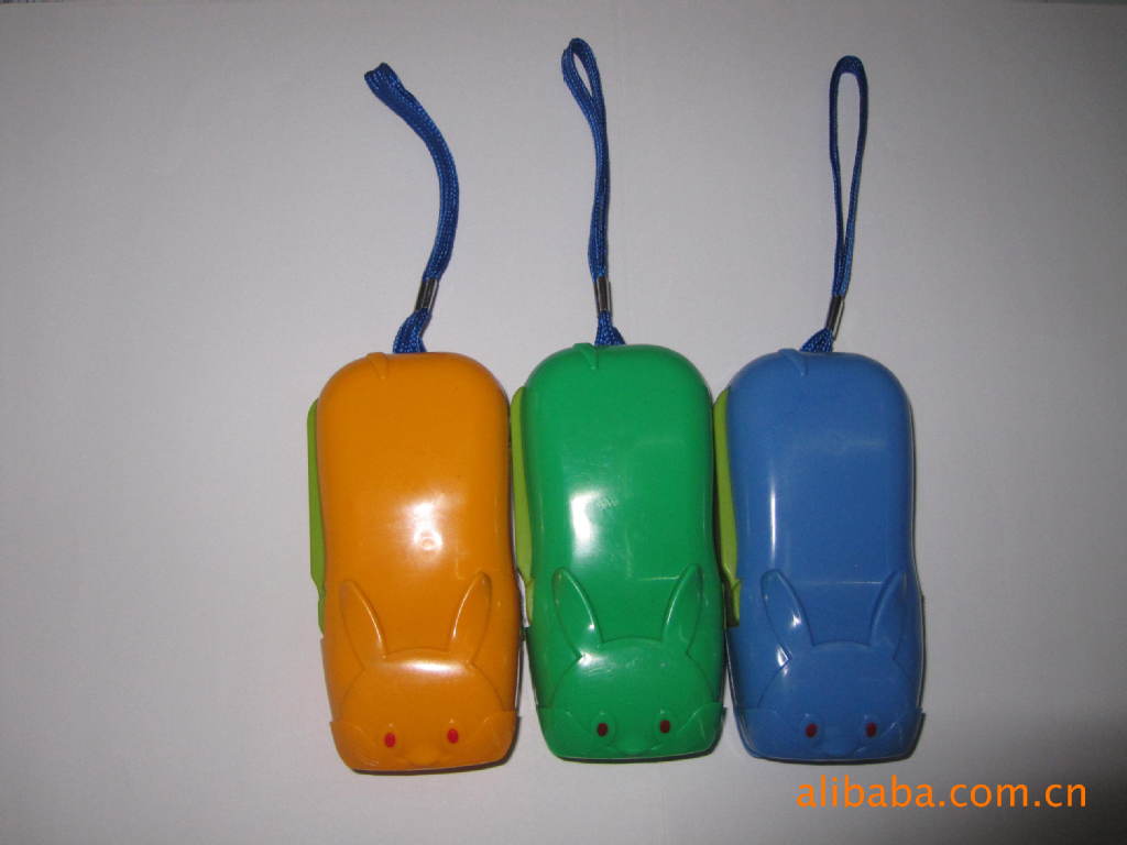 【LED小兔崽手压式双灯手电筒省电环保电筒、