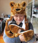 扬州厂家批发供应 秋冬新品 情侣卡通动物帽子 毛绒玩具长帽