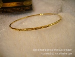 霸王金手镯24K黄金真金电镀批发【快乐吉星2N新细款女式手镯】