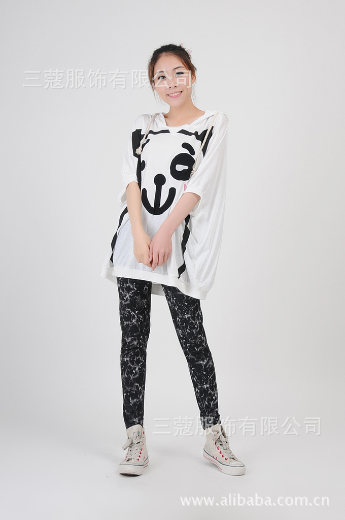 伊露饰蓝*2011新品女式秋装新款女装 九分仿牛