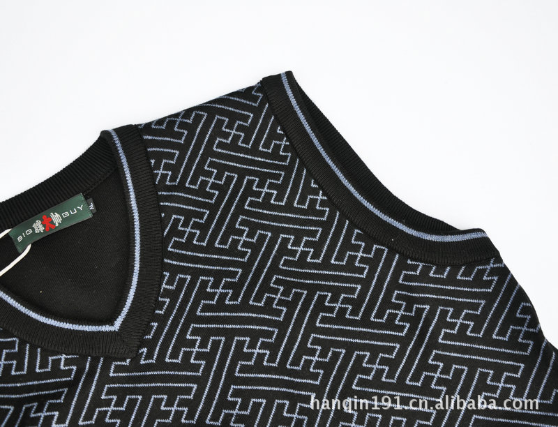 <em>批发</em>加肥加大特体胖大帅<em>男装</em>秋冬<em>马甲</em>羊毛衫背