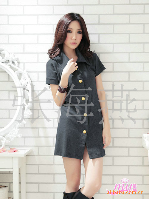 批发加大码韩版2011春季短袖<em>长款搭配</em>牛仔开