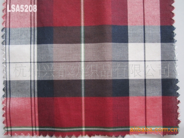 LSA5208色织格子丝棉纺面料12mm114cm