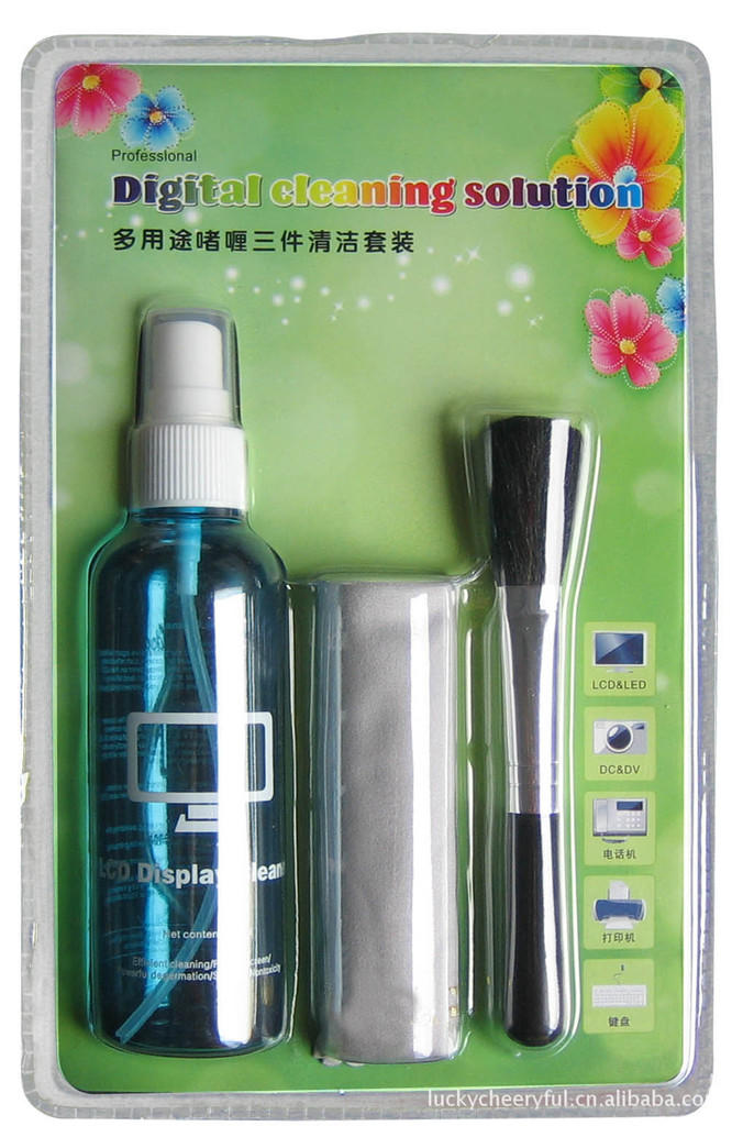 【供应清洁套装 液晶屏幕清洁剂 电脑刷 清洁布