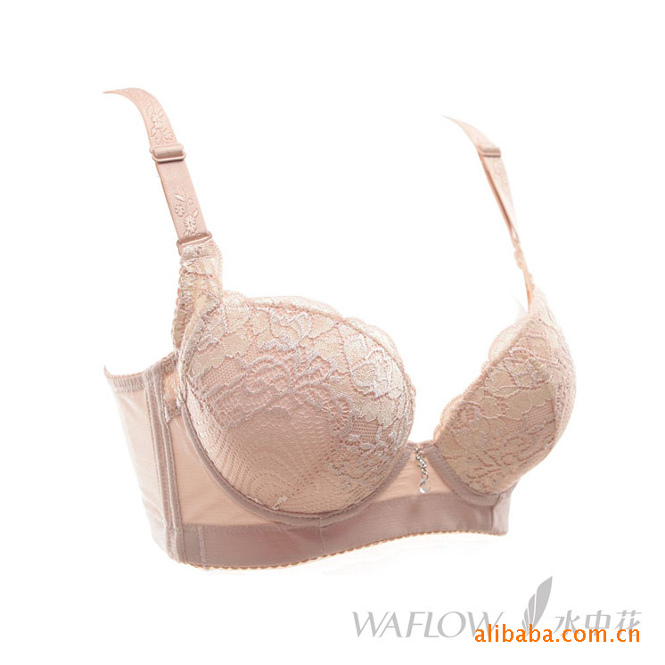 水中花 <em>聚拢</em> <em>加宽</em>侧比 性感蕾丝<em>文胸</em> 8001 杏色