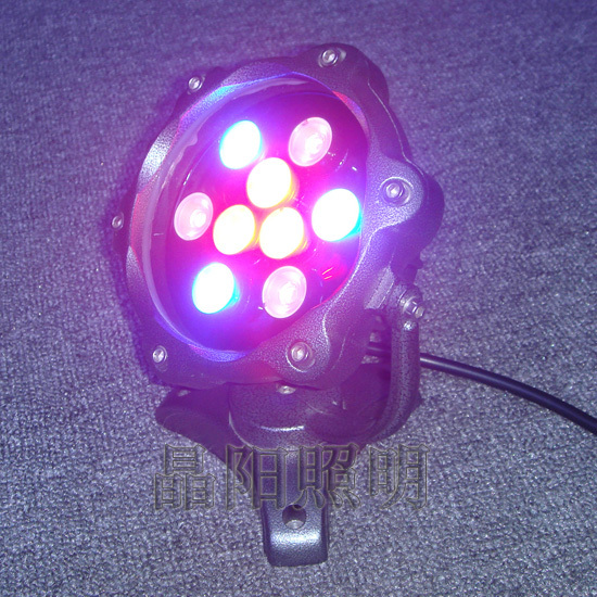 供应高品质9W彩色LED大功率内控6边型投光