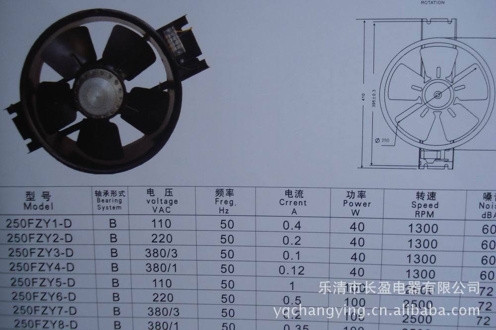 供应长盈配电柜专用风机YWF4D-400 图片